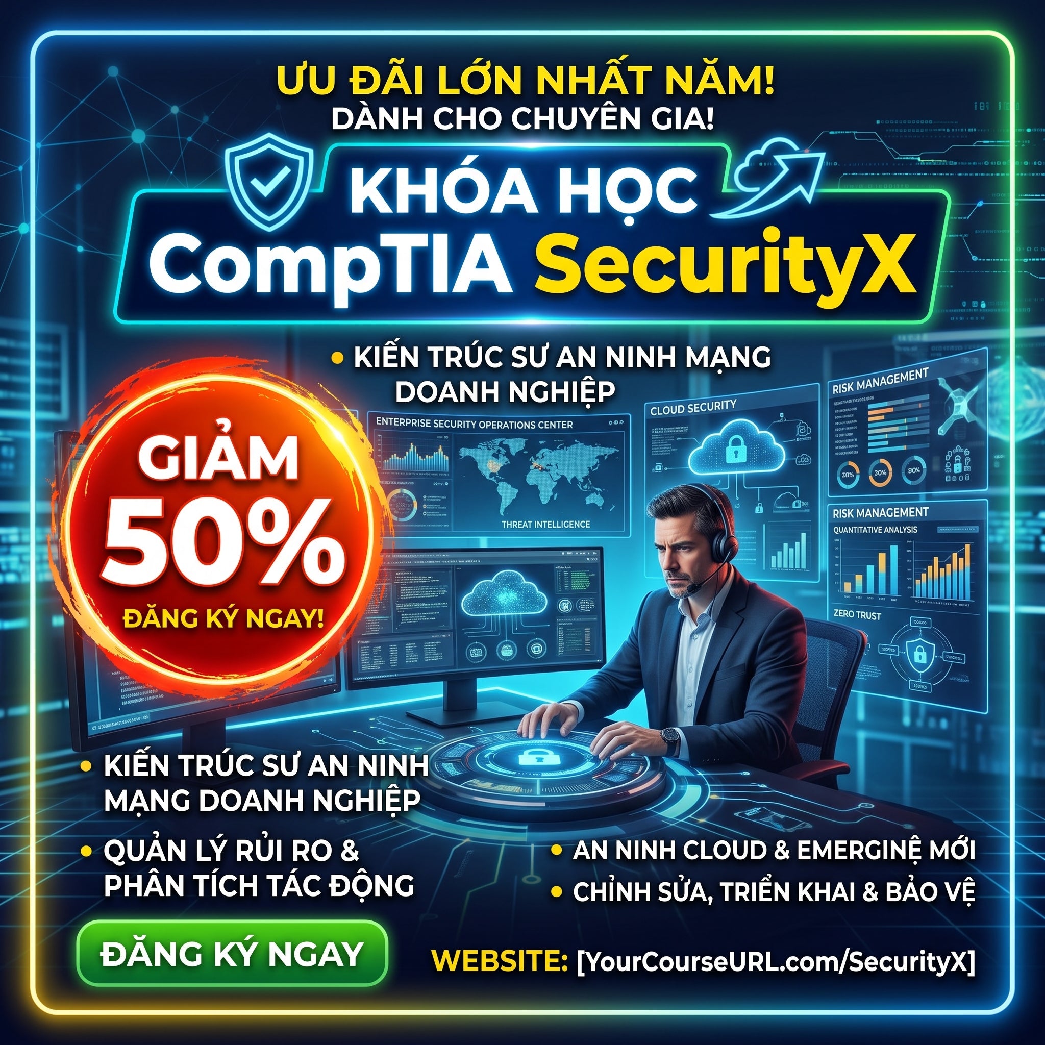 KHÓA HỌC COMPTIA SECURITYX CAS-005 – KÈM CERTMASTER PERFORM